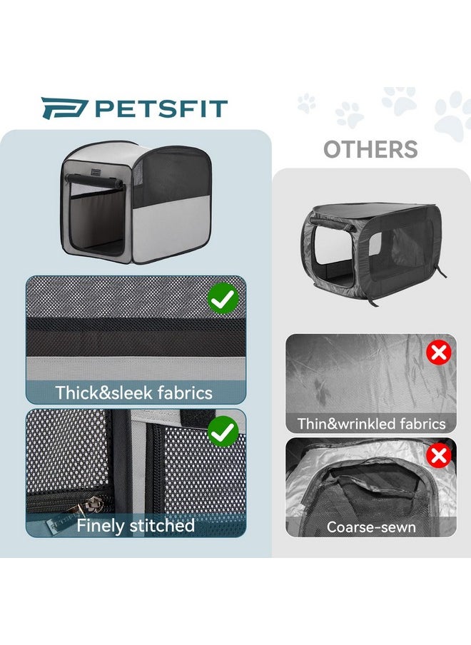 Petsfit Portable Dog Crate，Pop Up Dog Crate for Medium Dogs，Waterproof Pet Cage Dog Kennel for Indoor/Outdoor，Lightweight Dog Carrier for Travelling，Grey