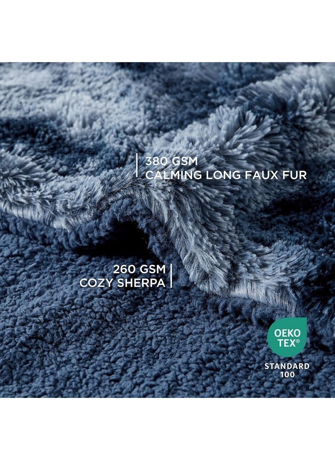 Bedsure Waterproof Dog Blankets for Large Dogs - Calming Cat Blanket for Bed Couch Protector Washable, Long Faux Fur Pet Throw Blanket for Puppy, Reversible Furniture Protection, 60