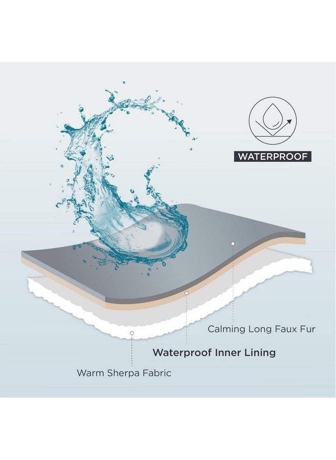 Bedsure Waterproof Dog Blankets for Large Dogs - Calming Cat Blanket for Bed Couch Protector Washable, Long Faux Fur Pet Throw Blanket for Puppy, Reversible Furniture Protection, 60