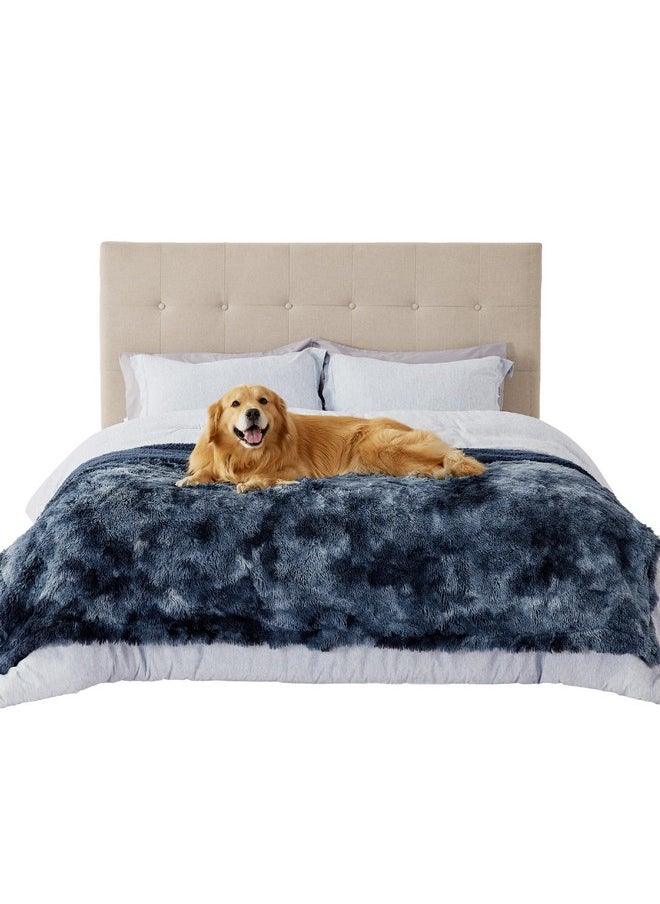 Bedsure Waterproof Dog Blankets for Large Dogs - Calming Cat Blanket for Bed Couch Protector Washable, Long Faux Fur Pet Throw Blanket for Puppy, Reversible Furniture Protection, 60