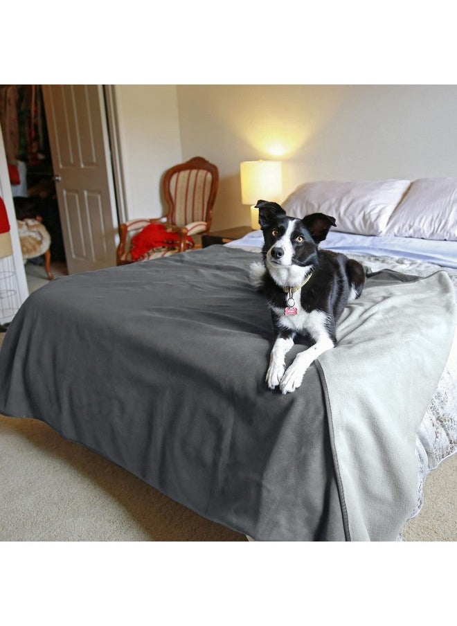 Catalonia Waterproof Bed Blanket, Reversible Baby Pet Doggy Pee Proof Fleece Blanket, Large Couch Sofa Cover Furniture Boat Mattress Protector, King Size