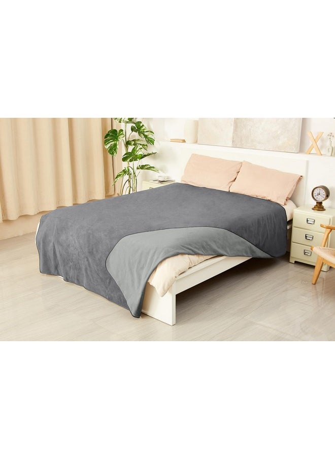 Catalonia Waterproof Bed Blanket, Reversible Baby Pet Doggy Pee Proof Fleece Blanket, Large Couch Sofa Cover Furniture Boat Mattress Protector, King Size