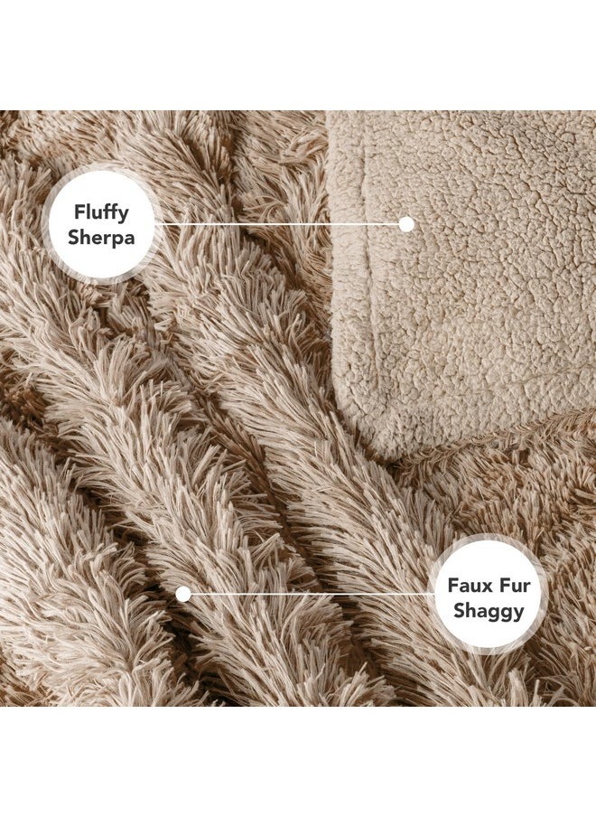 PetAmi Waterproof Dog Blanket for Large Dog, Calming Pet Blanket Bed Couch Cover Protector, Washable Sherpa Faux Fur Throw for Sofa Furniture Protection, Soft Fluffy 60x80 Taupe