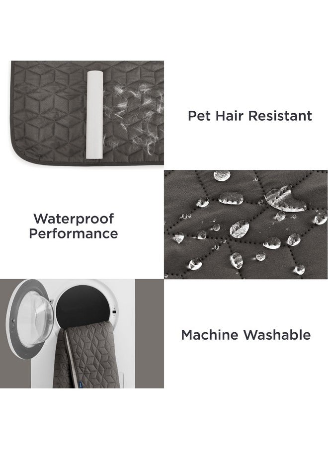 Bedsure 100% Waterproof Bed Cover for Dogs Washable - Non Slip Waterproof Dog Blanket for Bed, Lightweight Furniture Protector Durable for Pet Puppy with Non-Slip Bottom, Dark Grey, 68x82IN