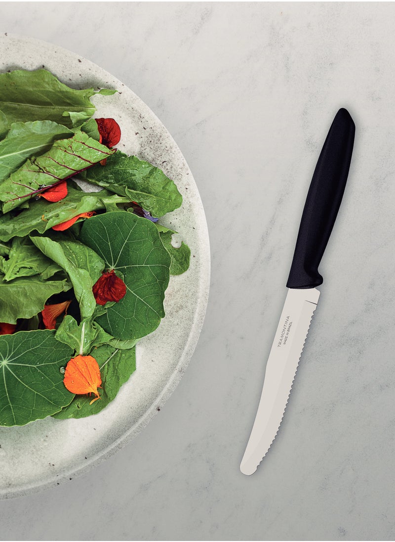 Since 1911,Made in Brazil- Plenus 6 Pieces Fruit Knife Set with Stainless Steel Blades and Black Polypropylene Handles