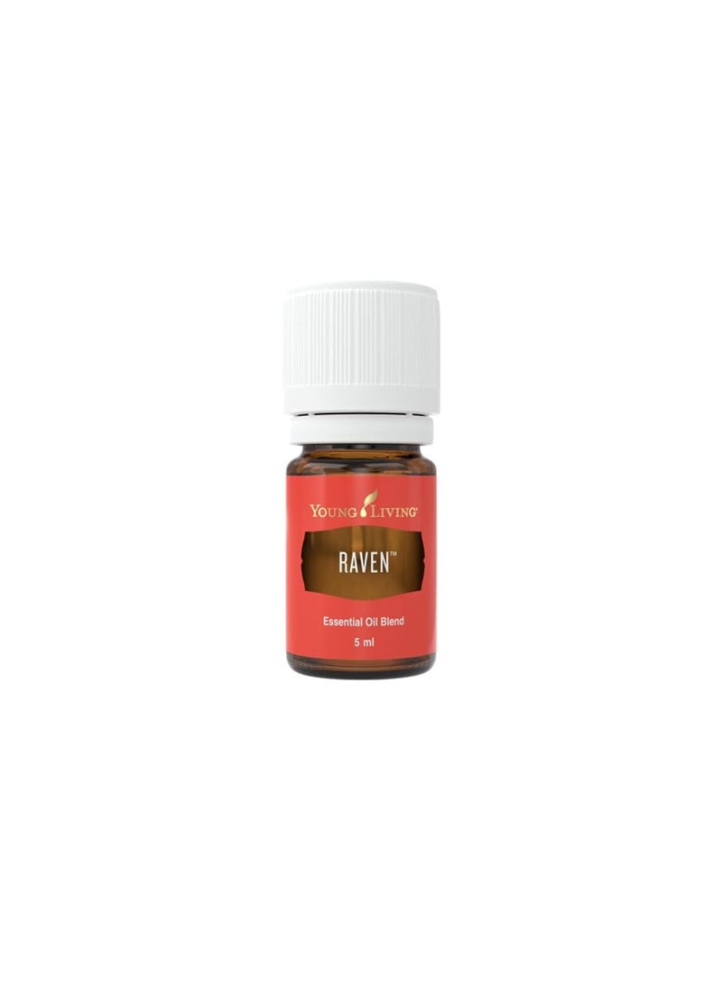 Young Living Raven Essential Oil 5 ml - Cooling Chest & Throat Blend with Ravintsara, Peppermint, Eucalyptus Radiata, Refreshing Blend, Tranquility and Relaxation