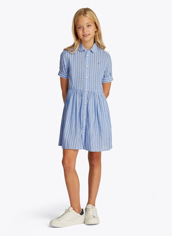 Striped Button-Down Dress