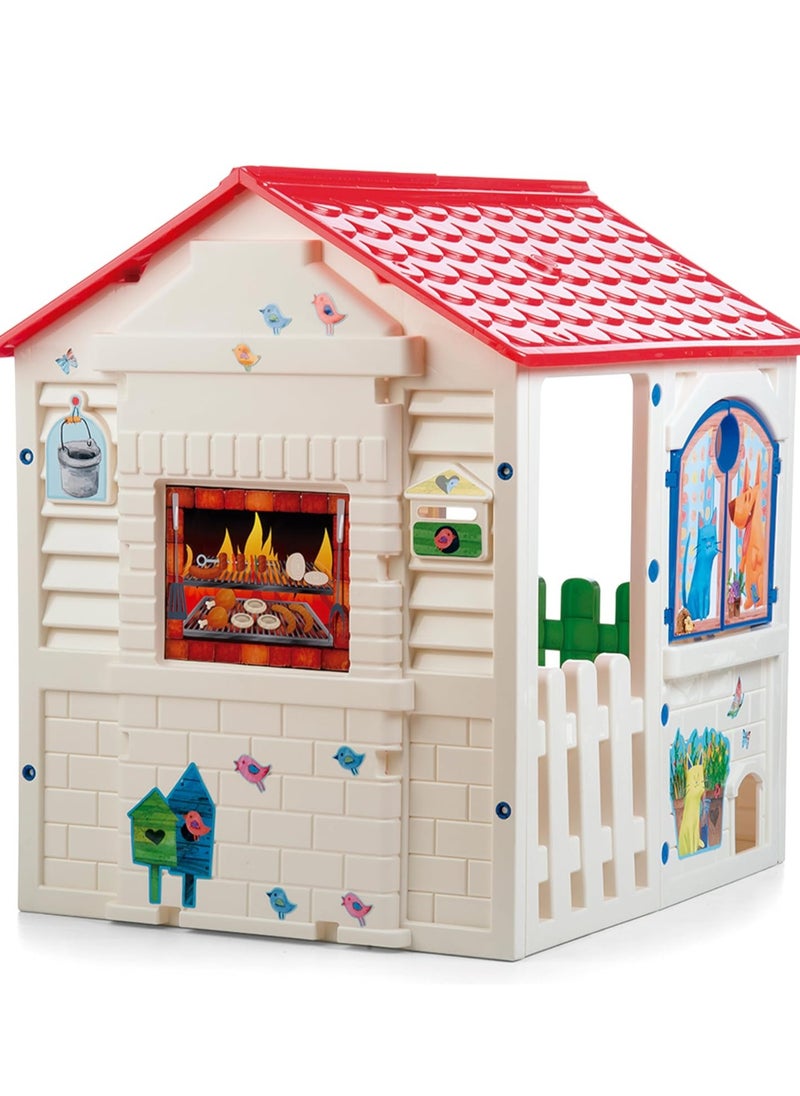Country Cottage | Outdoor and Indoor Children's Playhouse. Made of strong and durable plastic. Measurements 84 x 103 x 104 cm. From 24 months