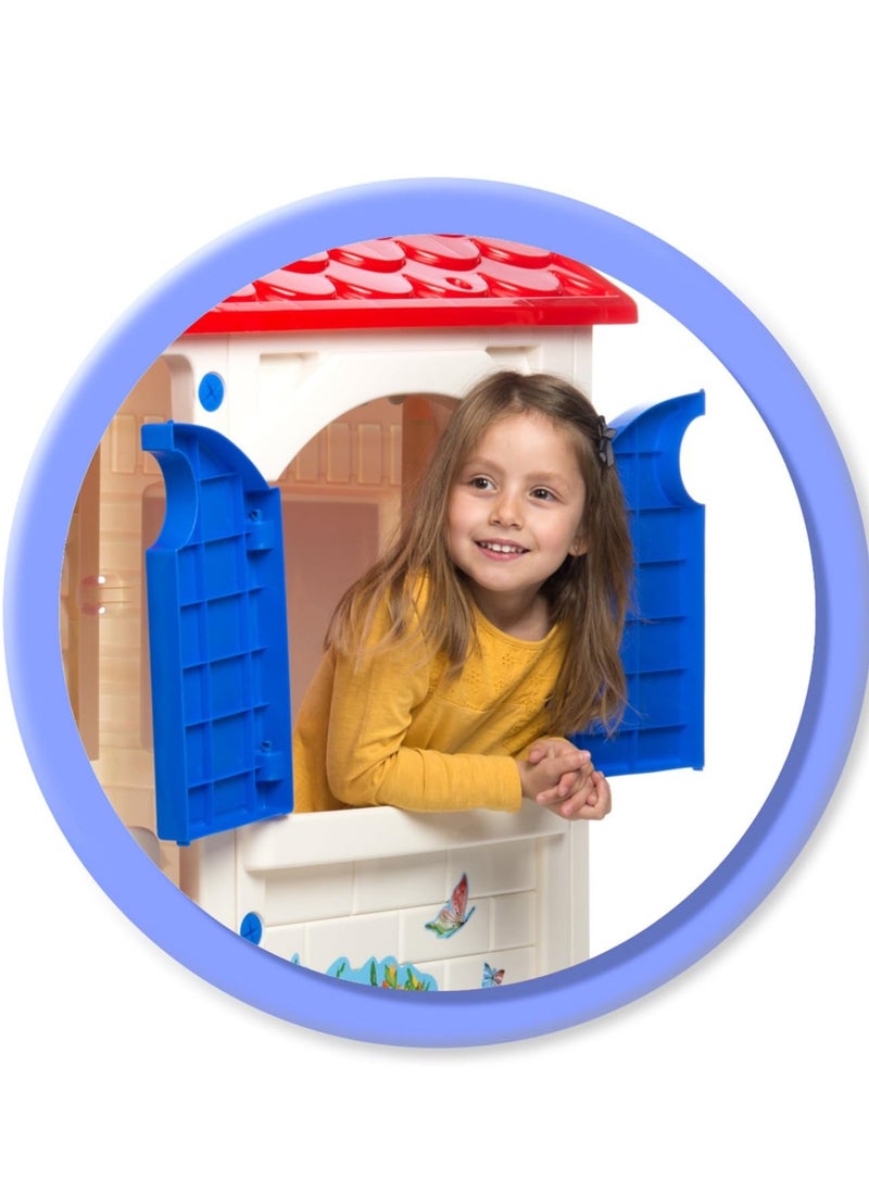 Country Cottage | Outdoor and Indoor Children's Playhouse. Made of strong and durable plastic. Measurements 84 x 103 x 104 cm. From 24 months