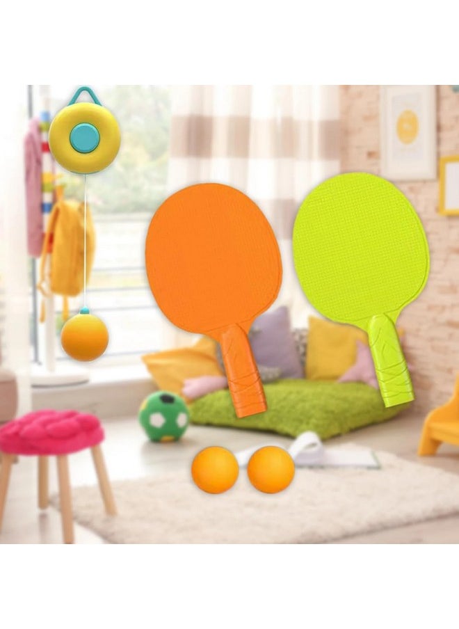 Storio Hanging Table Tennis Trainer Ball Set Ping Pong Indoor Games for Kids | Interactive Fun with 2 Rackets and 5 Balls