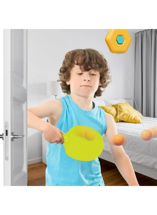 Storio Hanging Table Tennis Trainer Ball Set Ping Pong Indoor Games for Kids | Interactive Fun with 2 Rackets and 5 Balls