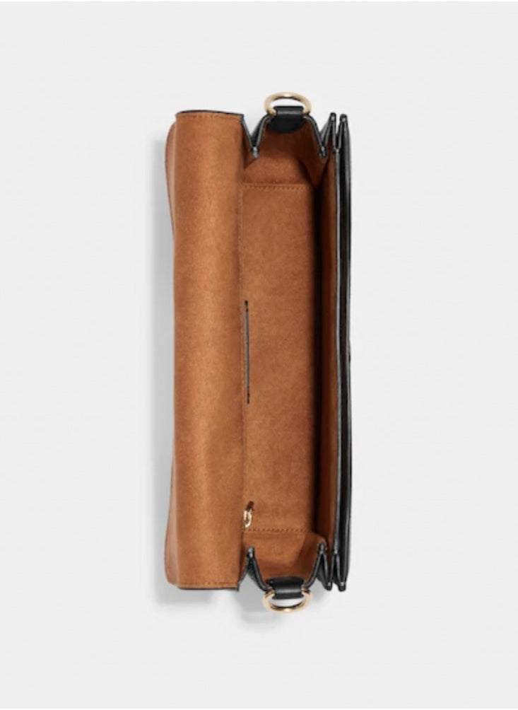 morgan shoulder bag in blocked signature canvas