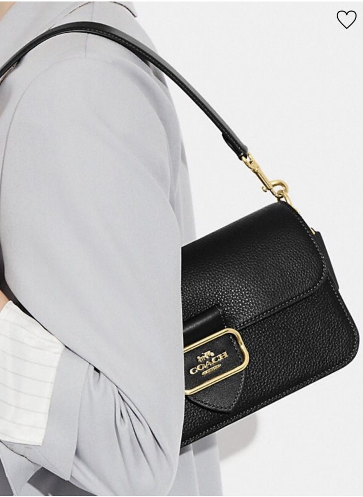 morgan shoulder bag in blocked signature canvas