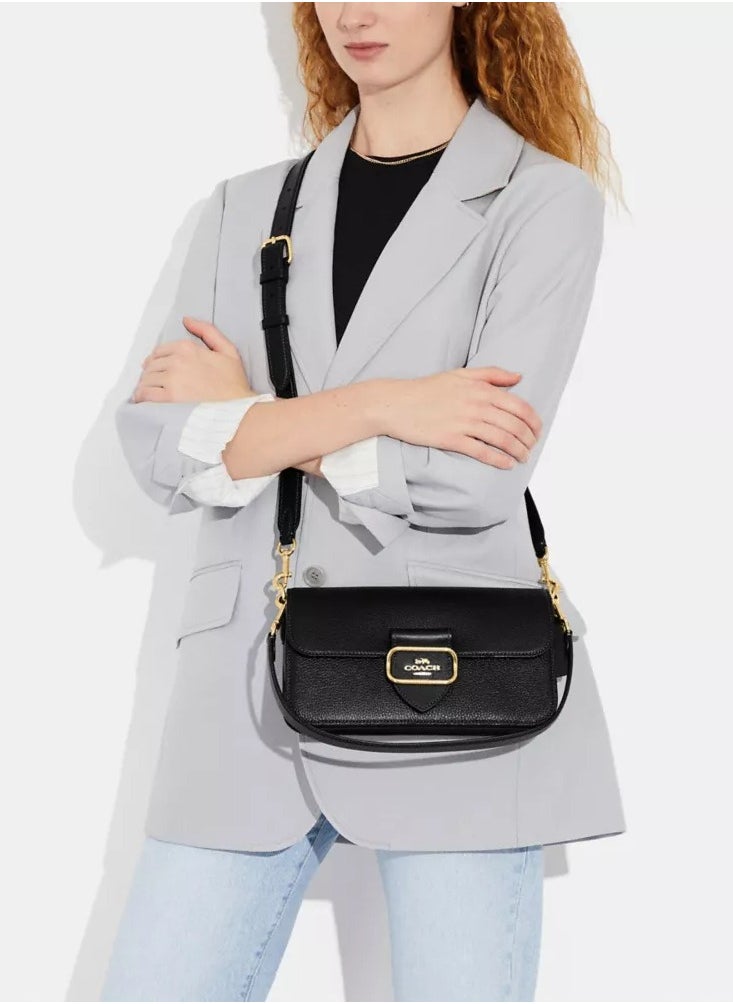 morgan shoulder bag in blocked signature canvas