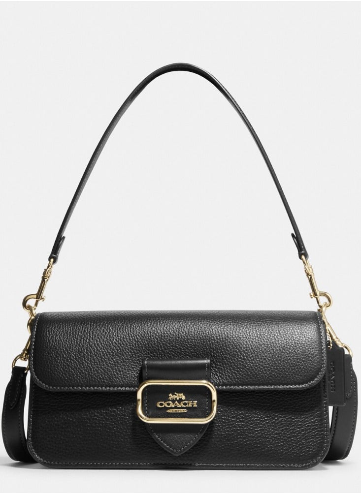 morgan shoulder bag in blocked signature canvas