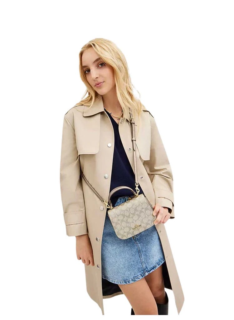 morgan shoulder bag in blocked signature canvas