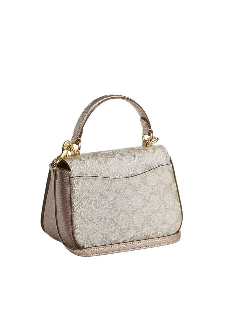 morgan shoulder bag in blocked signature canvas