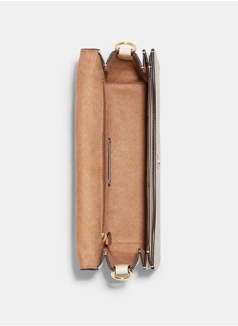 morgan shoulder bag in blocked signature canvas