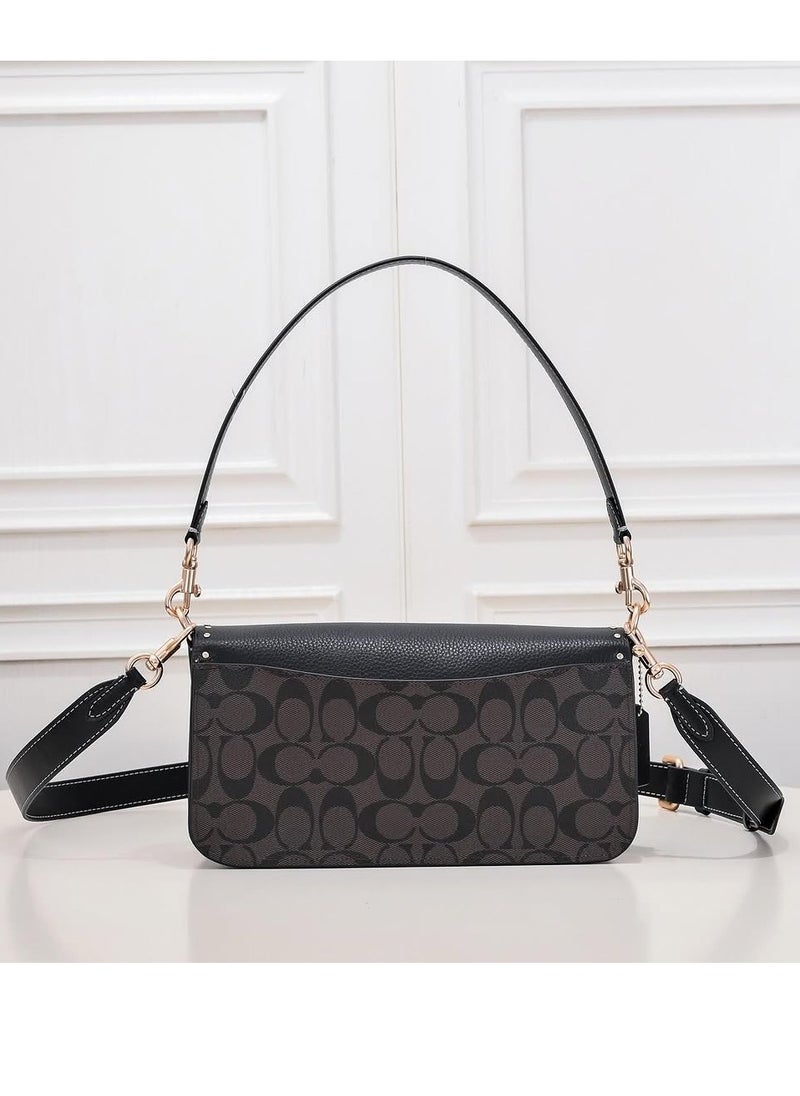 morgan shoulder bag in blocked signature canvas