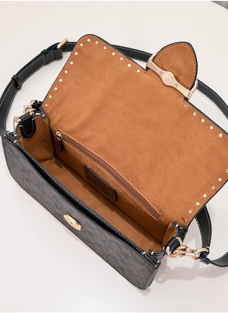 morgan shoulder bag in blocked signature canvas