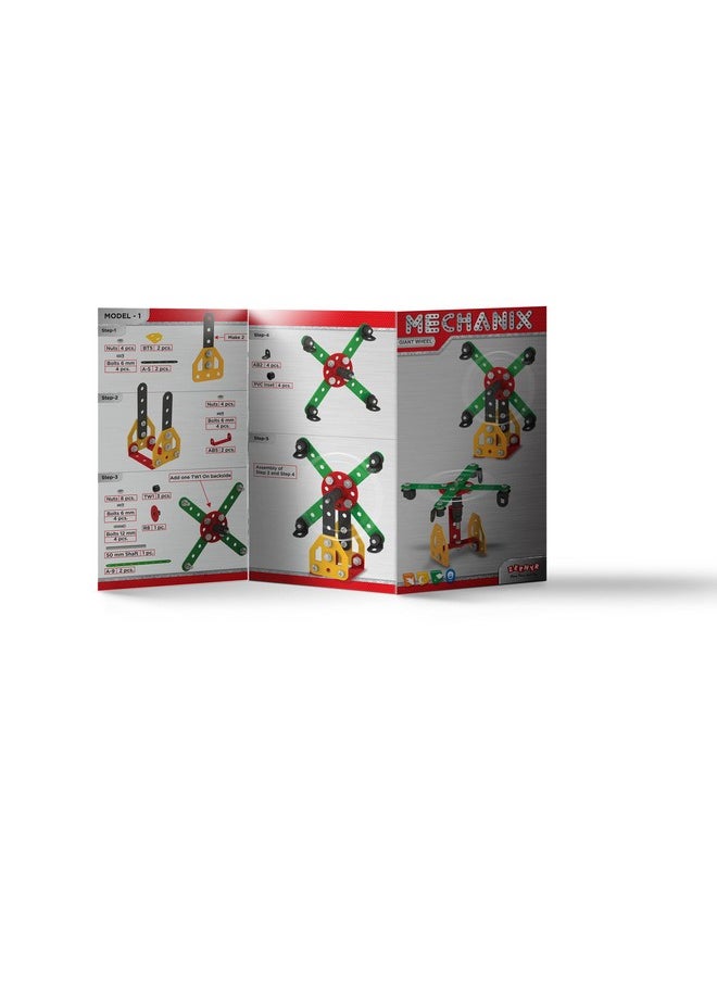 Mechanix - Beginner - Giant Wheel MECHANIX Range, MECHANIX Beginner Series for Cool Construction Vehicles, STEAM Education for Boys and Girls Age 7+ Years - Return Birthday Gift