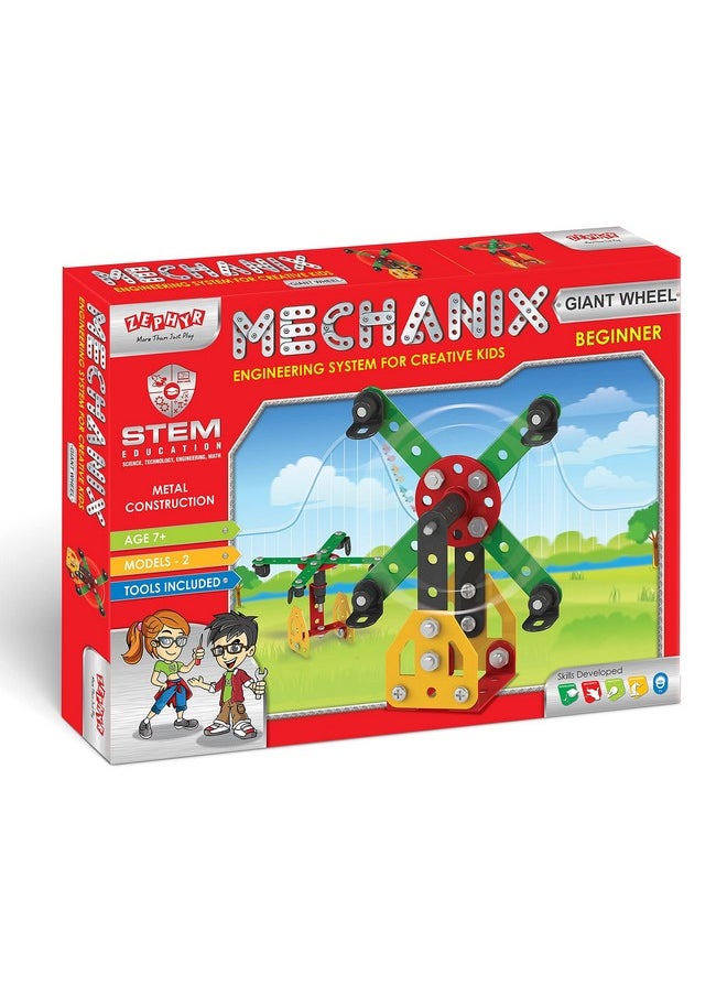 Mechanix - Beginner - Giant Wheel MECHANIX Range, MECHANIX Beginner Series for Cool Construction Vehicles, STEAM Education for Boys and Girls Age 7+ Years - Return Birthday Gift