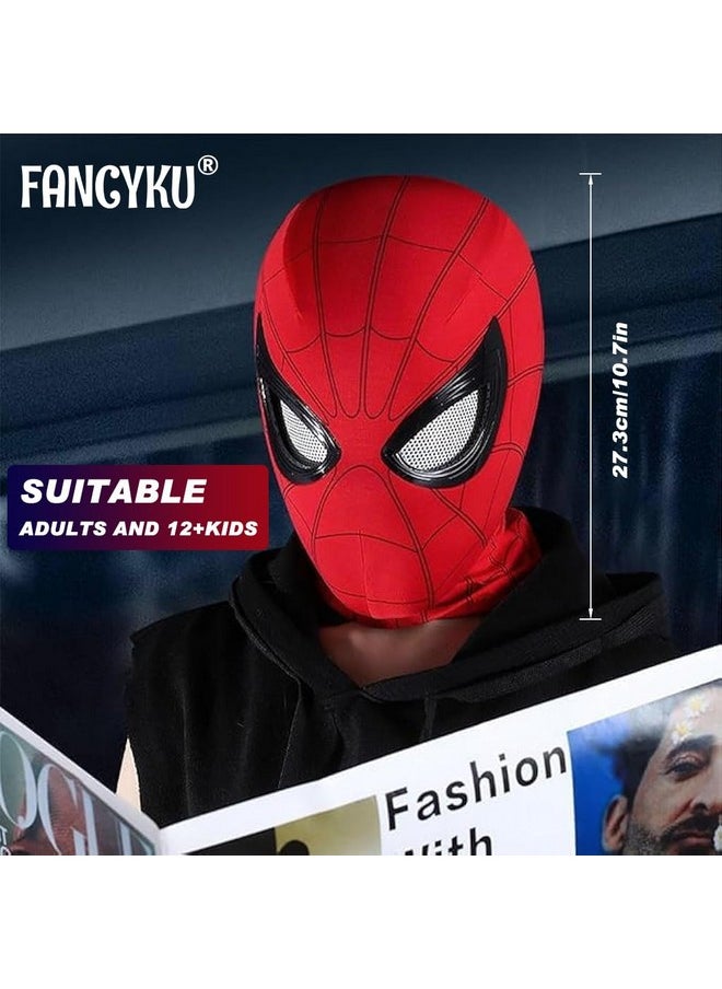 Fancyku� 3D Spider-Man Mask with Moving Eyes, Jaw Motion Activated Blinking Eyelid Spider-Man Head Cover, Spiderman Masks Spider Man Cosplay Costumes Mask for Adult Kids Halloween Masquerade Cosplay