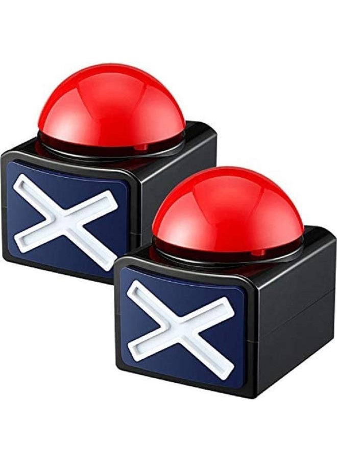 2Pcs Game Buzzer, Answer Buzzers for Game Show with Light & Alarm Sound Game Show on Box Party Contest Prop Toy