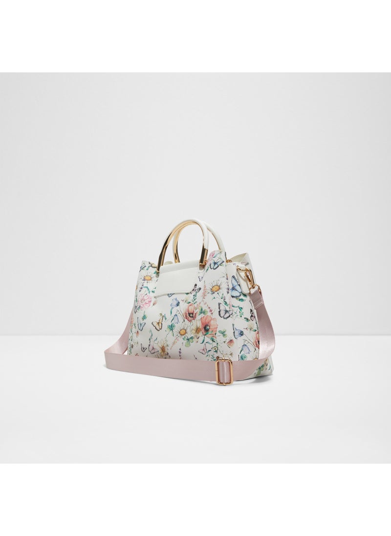 Top Handle Floral Printed Zip Through Satchels