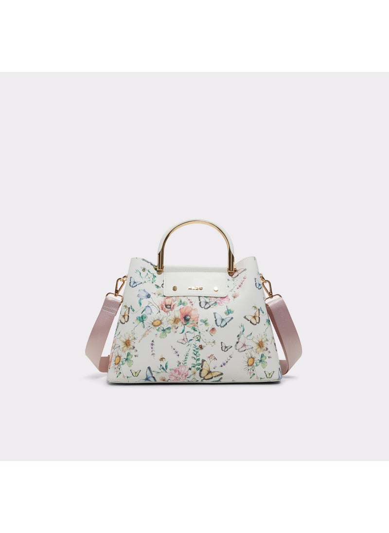 Top Handle Floral Printed Zip Through Satchels