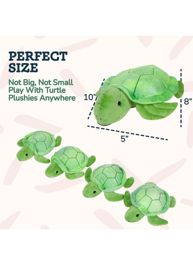 Stuffed Turtle Plush Toy - Cute Mommy Turtle With 4 Baby Turtles - Magical Sea Turtle Stuffed Animals For Girls Ages 3-8 - Plush Pillow Companion For Imaginative Playtime And Snuggles