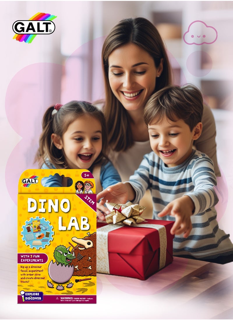 STEM Dino Lab Science Kit for Kids 5+ | Dinosaur Fossil Excavation | Amber Slime | Dinosaur Tracks Creation | Includes 16-Page Lab Book | Dimensions L 15.5 x B 5 x H 26 cm