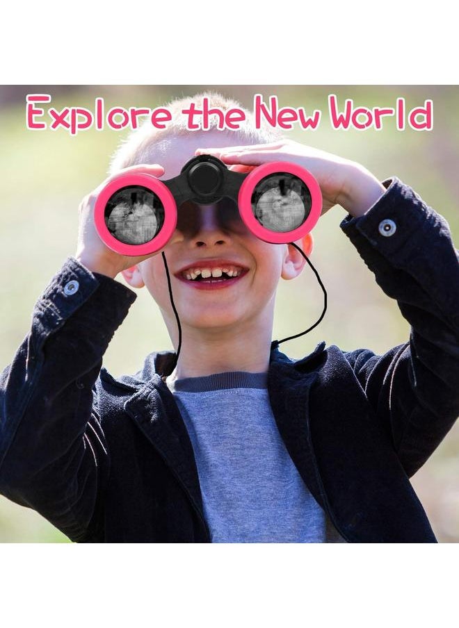 Kids Binoculars Shock Proof Toy Binoculars Set for Age 3-12 Years Old Boys Girls Bird Watching Educational Learning Hunting Hiking Birthday Presents