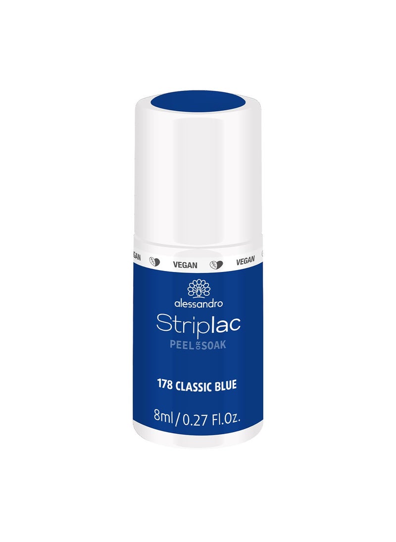 alessandro Striplac Peel or Soak Nail Polish in Classic Blue for Quick Drying and Long Lasting Color