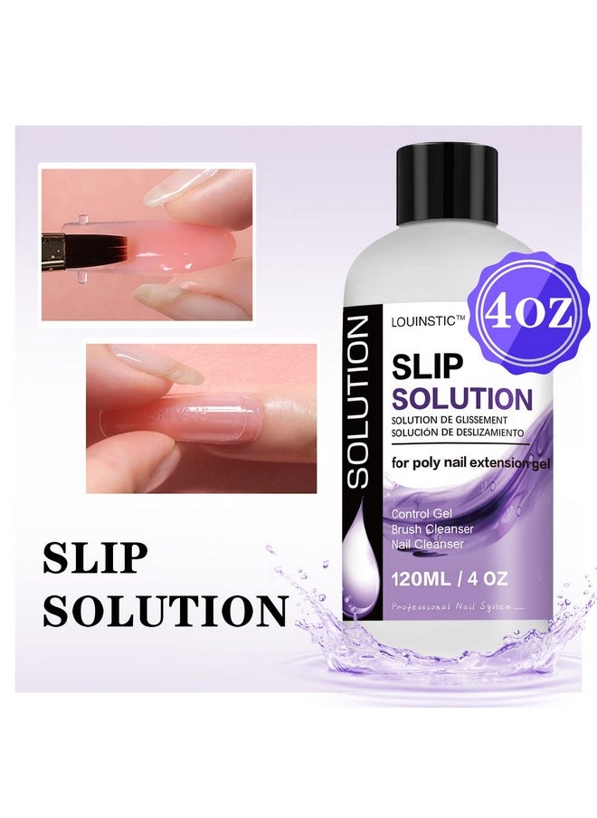 LOUINSTIC PolyGel Slip Solution 4 oz Anti-stick Polygel Nail Solutions Gel Nail Slip Liquid for Poly Nail Extension Gel