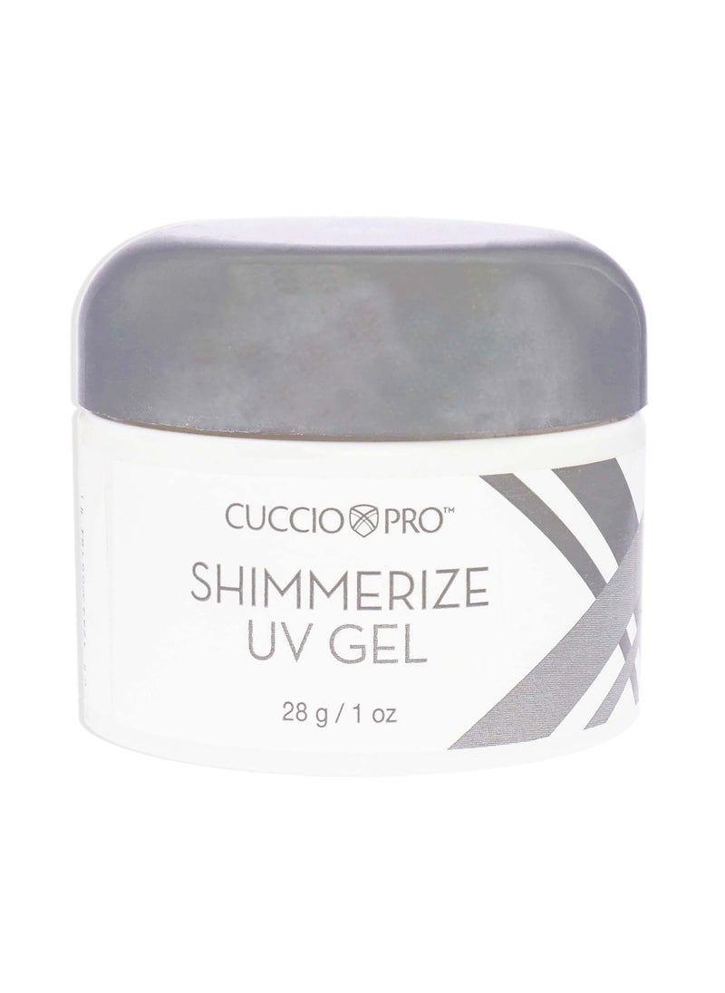 Cuccio Pro Shimmerize UV Gel - Long-Wearing Formula Provides Glossy Finish And Adds Glitter To Nails - Seals With UV Lamps Only - Use For Sculpting Or Overlays On All Nail Types - 1 Oz Nail Gel