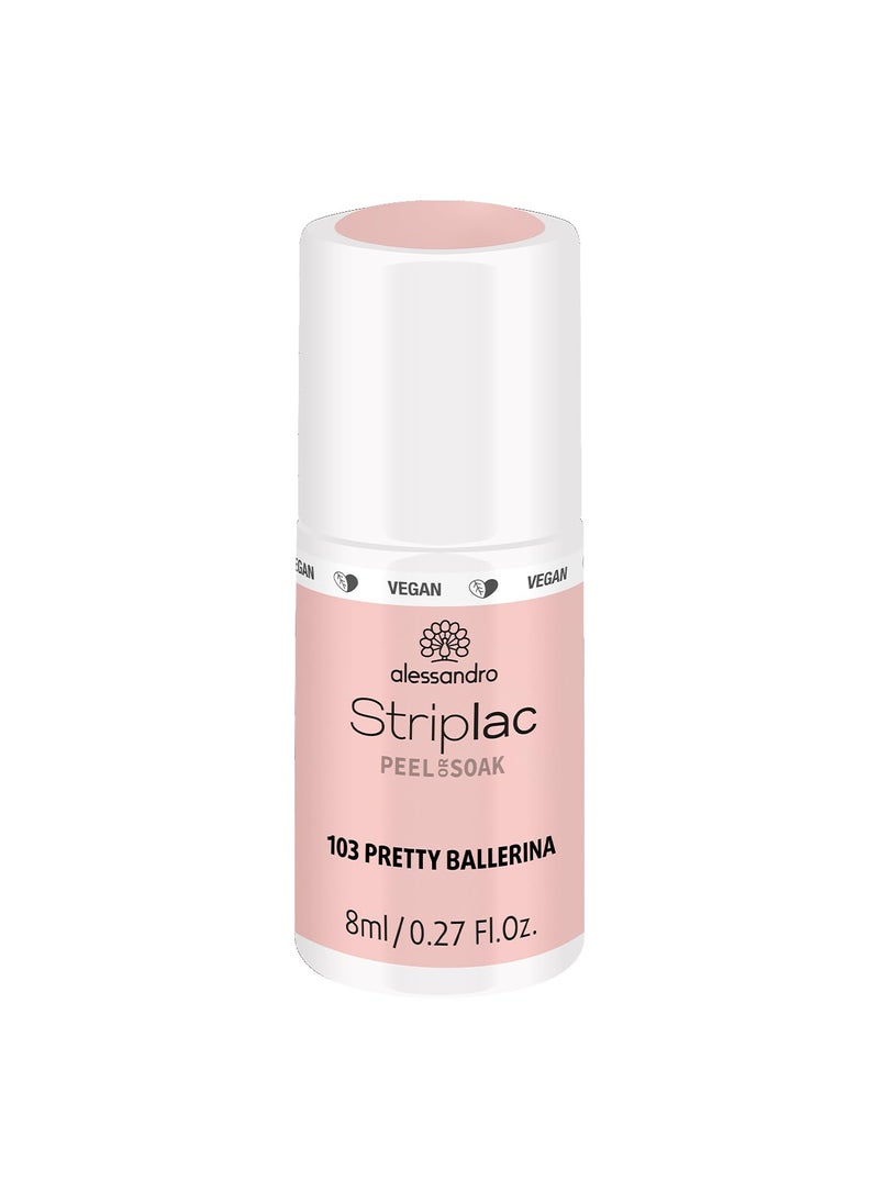 alessandro Striplac Peel or Soak Nail Polish - Long Lasting Wear - Quick Drying Time - Offers a Variety of Colors - Delivers Professional Results - Vegan - Cruelty Free - Pretty Ballerina - 0.27 oz