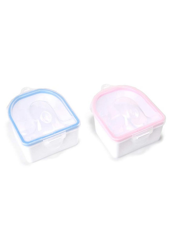 Rolabling 2 PCS Nail Soaking Bowl Nail Soak Off Bowl Acrylic Nail Remover Tool Acetone Nail Polish Remover Bowl Nail Soaker Tray Manicure Tool