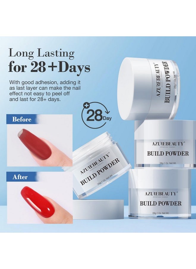AZUREBEAUTY Clear Dip Powder for Nails, Essential Dipping Build Powder for 28+ Long-Lasting Nail Art Manicure Salon DIY at Home with Transparent Crystal Color, 28g/1Oz