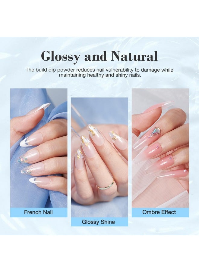 AZUREBEAUTY Clear Dip Powder for Nails, Essential Dipping Build Powder for 28+ Long-Lasting Nail Art Manicure Salon DIY at Home with Transparent Crystal Color, 28g/1Oz