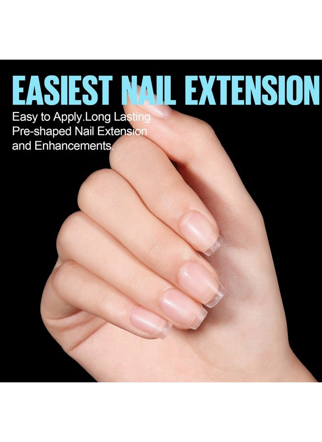 TOMICCA Extra Short Coffin Nail Tips, 450Pcs Full Cover Soft Acrylic Fake Gel Nail Tips for Nail Extension, 15 Sizes Pre-shaped Double-sided Matte with Box