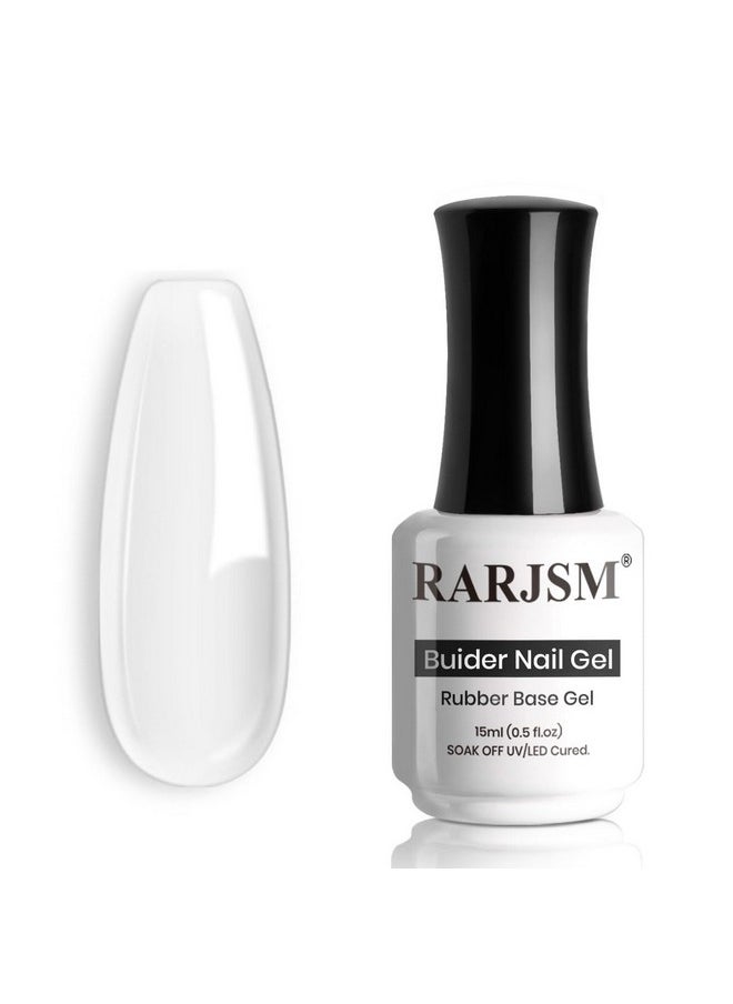 RARJSM Gel Nail Polish Clear Transparent Gel Builder for Nails Rubber Base Gel Hard Gel Nail Polish Sheer Brush on Extend Gel in a Bottle Soak Off UV LED Curing Requires 15ml Salon Home DIY Use