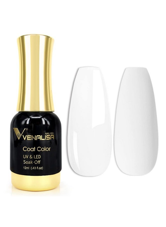 VENALISA Gel Nail Polish, 12ml Pure White Color Soak Off UV LED Nail Gel Polish Nail Art Starter Manicure Salon DIY at Home, 0.43 OZ