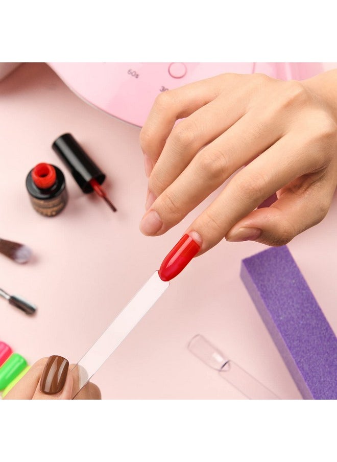 AZUREBEAUTY 50 Pcs Nail Color Sticks with Ring, Clear Fan Shape Nail Art Polish Display Tips, False Nail Sample Sticks, Nail Practice Color Display, Transparent nail Practice-Tips for Manicure