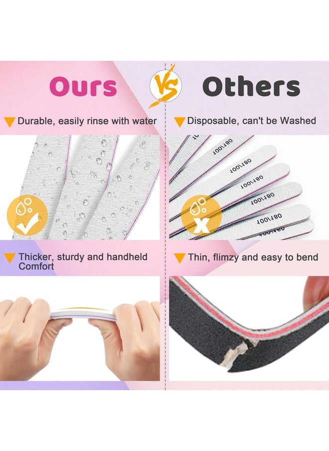 Professional Nail Files, Emery Board Nail File for Natural Nails 100/180/240 Grit Nail Files for Acrylic Nails 12pcs Fine Grit Nail File Manicure Tools Coarse Fingernail Files (180/240 Grit)
