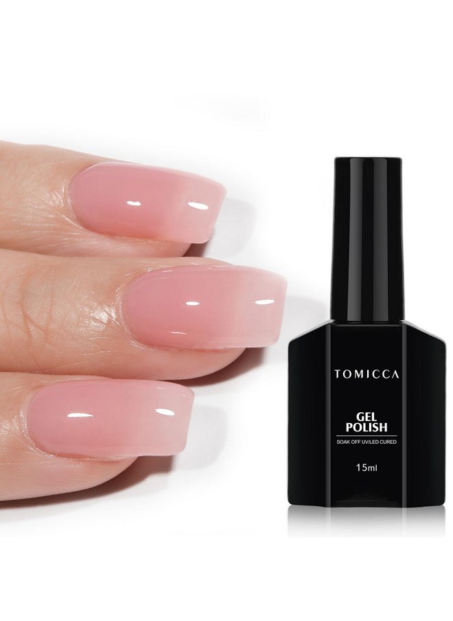 TOMICCA Pink Gel Nail Polish, Clear Pink Gel Polish, Pink Nude Gel Polish, Soak Off UV Jelly Gel Nail Polish, Sheer Translucent Colors Nail Art French Manicure DIY