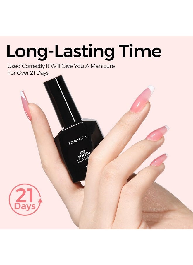 TOMICCA Pink Gel Nail Polish, Clear Pink Gel Polish, Pink Nude Gel Polish, Soak Off UV Jelly Gel Nail Polish, Sheer Translucent Colors Nail Art French Manicure DIY