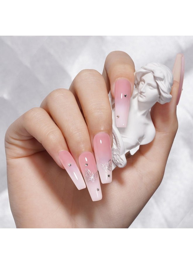 TOMICCA Pink Gel Nail Polish, Clear Pink Gel Polish, Pink Nude Gel Polish, Soak Off UV Jelly Gel Nail Polish, Sheer Translucent Colors Nail Art French Manicure DIY