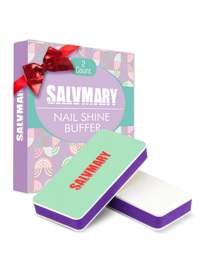 Nail Shiner Buffer Blocks - 2 Sided Shining Nail Polisher Sponge Buffing Block File 400/3000 Grit Manicure Nail Art Tools 2Pcs