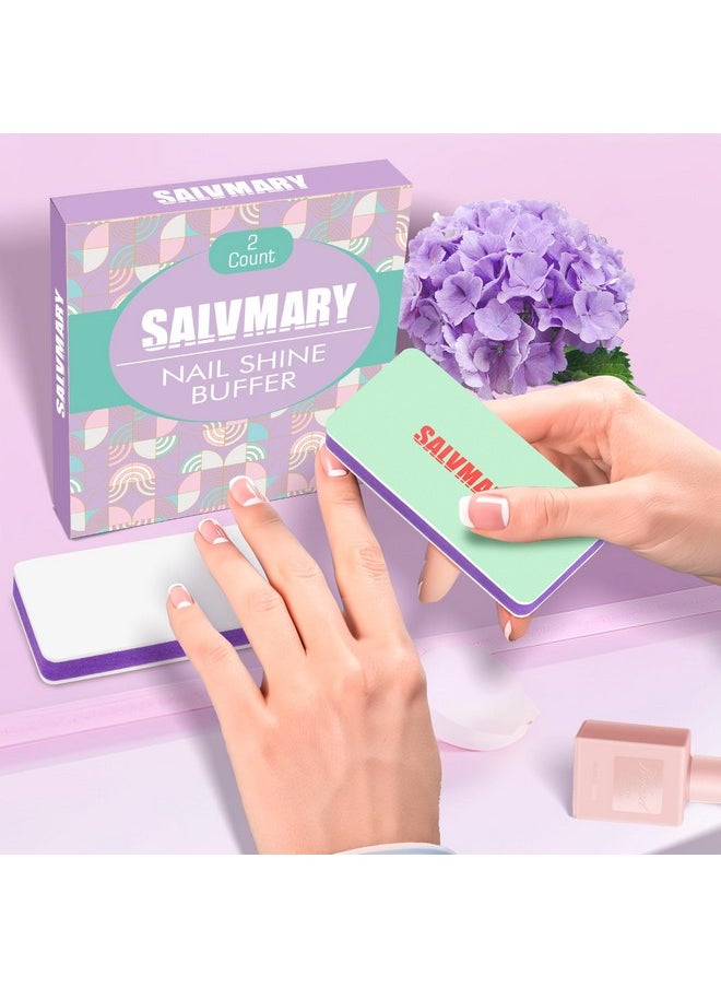 Nail Shiner Buffer Blocks - 2 Sided Shining Nail Polisher Sponge Buffing Block File 400/3000 Grit Manicure Nail Art Tools 2Pcs